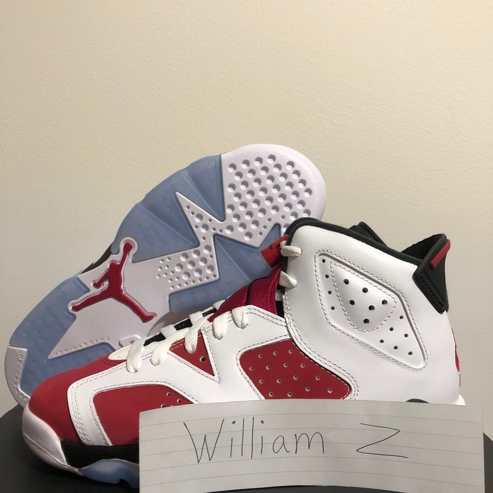 Jordan 6 Carmine Size 5Y(6.5 Women’s)